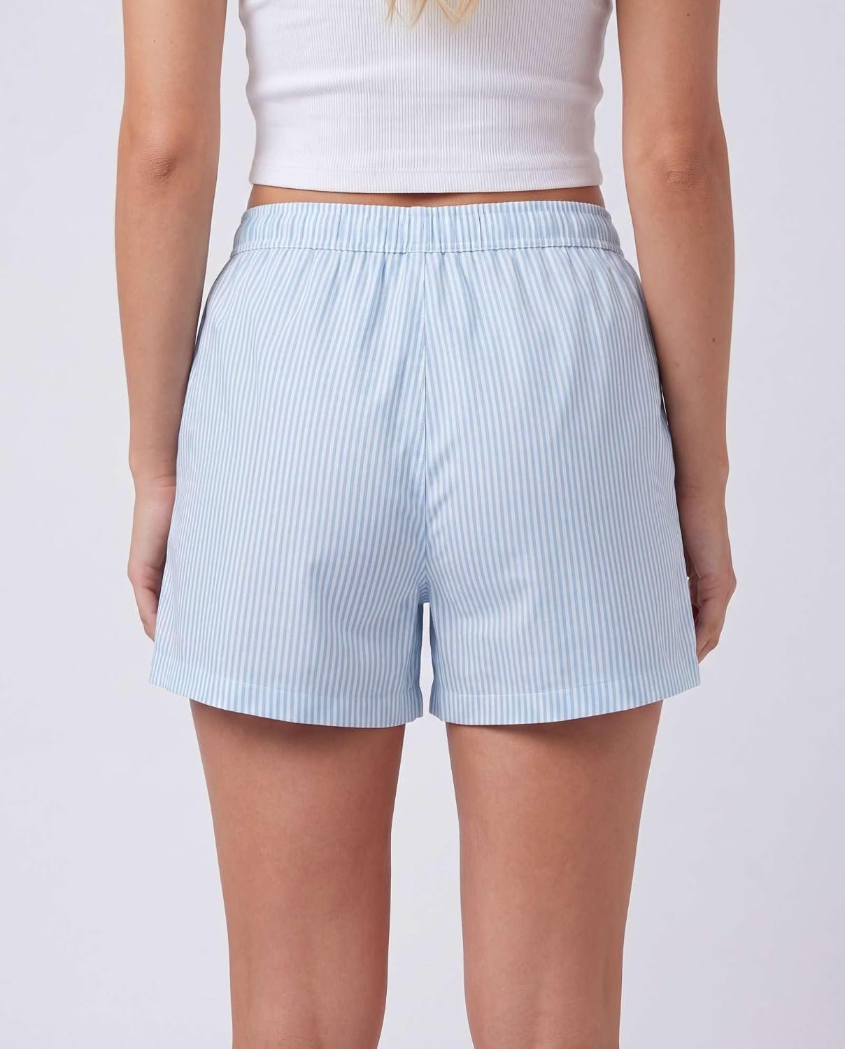 3-Pack Women’s Elastic-Waist Woven Boxer Lounge Shorts, Loose-Fitting Sleep PJ Bottoms, Casual Home Bottoms with Functional Pockets