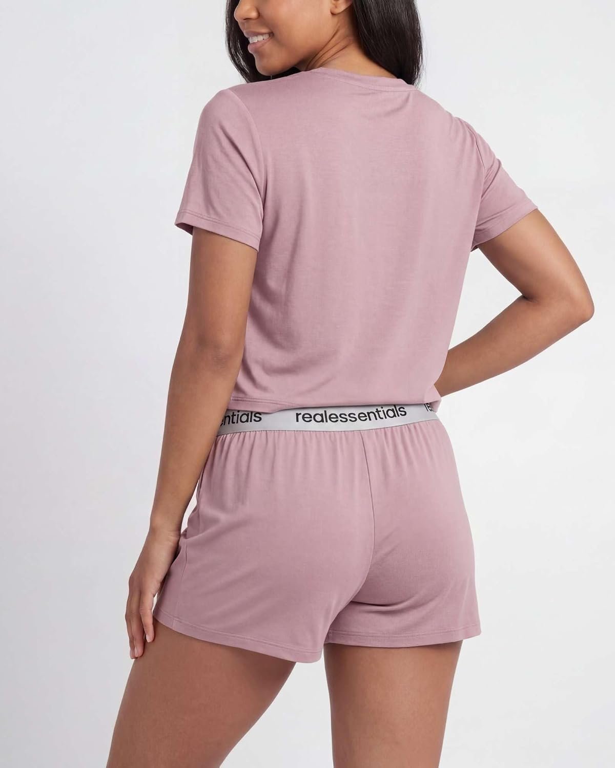 2-Pack Women’s Boxy Short-Sleeve Tee with Elastic Waist Sleep Shorts, Soft Two-Piece Lounge Pajama Set for Night Rest