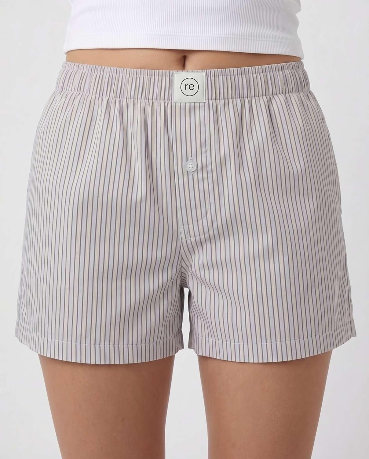 3-Pack Women’s Loose-Cut Woven Lounge Boxer PJ Shorts, Elastic Waist Sleep Bottoms, Casual Home Shorts Equipped with Pockets