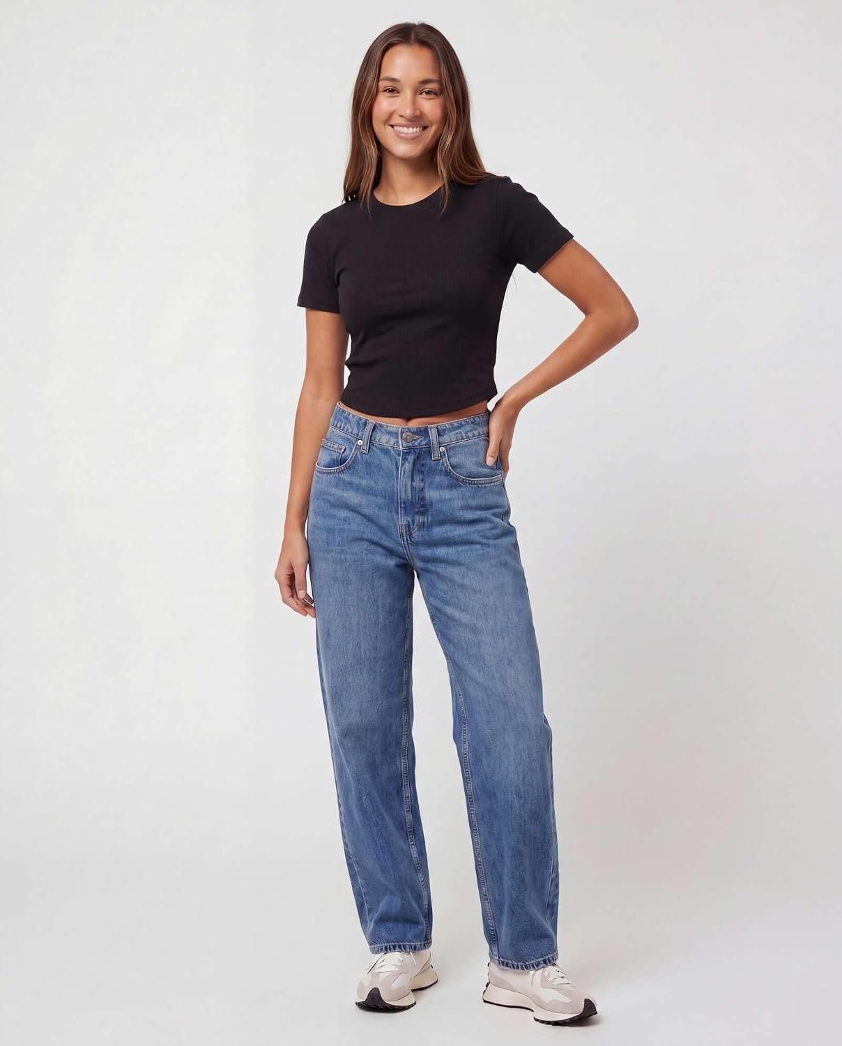 3-Pack Ladies Cap-Sleeve Ribbed Cotton Cropped Tops, Classic Crew-Neck Crop Tees, Casual Fashion Shirts for Spring Summer