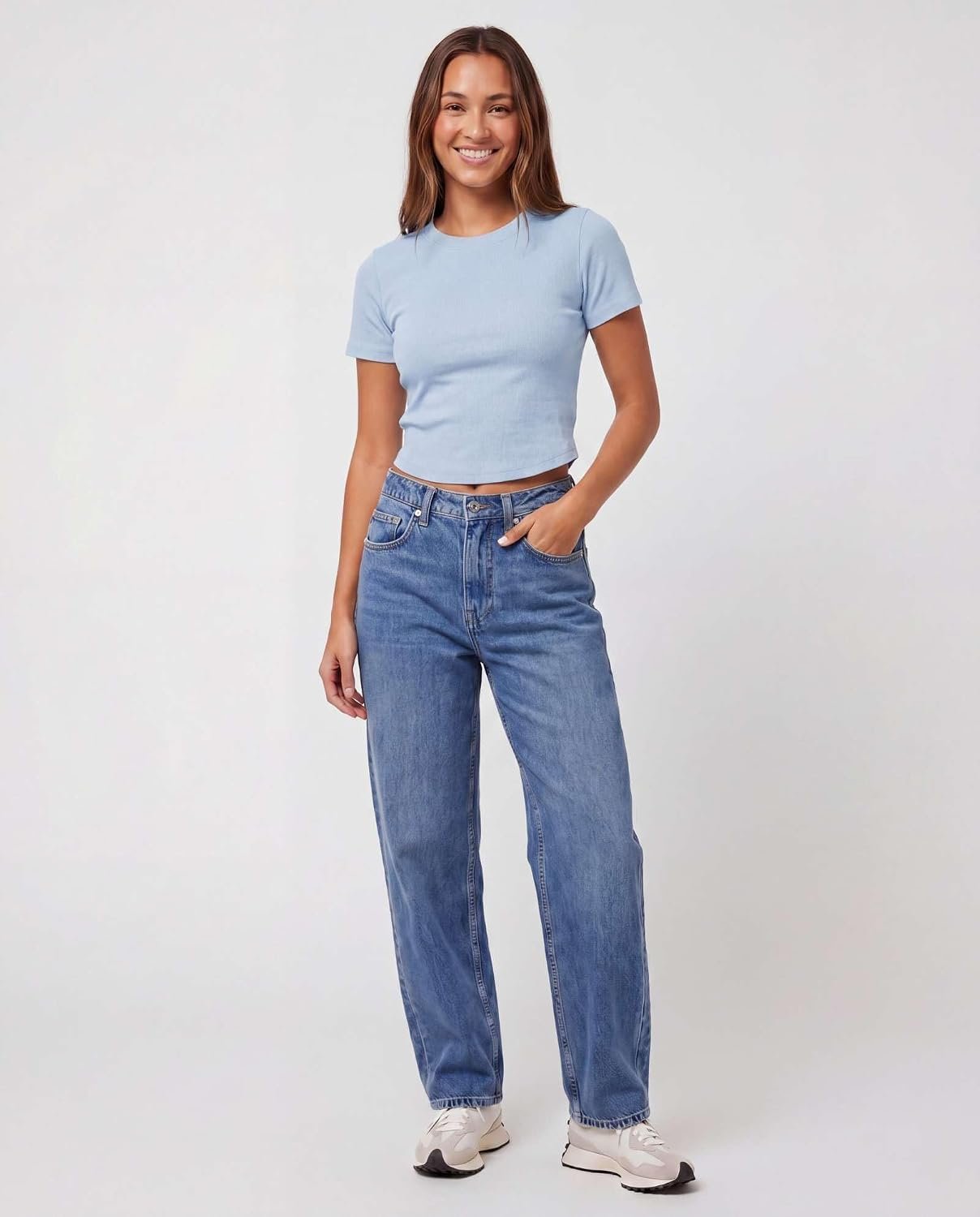 3-Pack Women’s Ribbed Cotton Cap-Sleeve Cropped T-Shirts, Crew-Neck Crop Tops, Casual Trendy Tees for Spring & Summer
