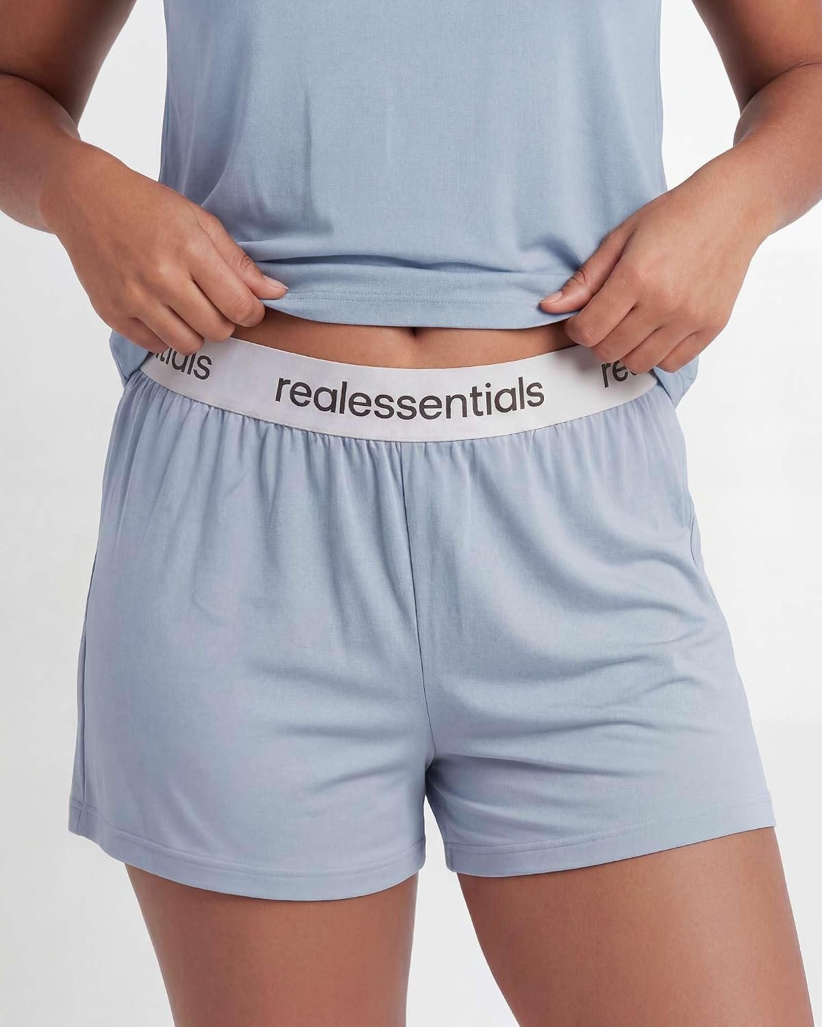 2-Pack Women’s Boxy Short-Sleeve Tee with Elastic Waist Sleep Shorts, Soft Two-Piece Lounge Pajama Set for Night Rest