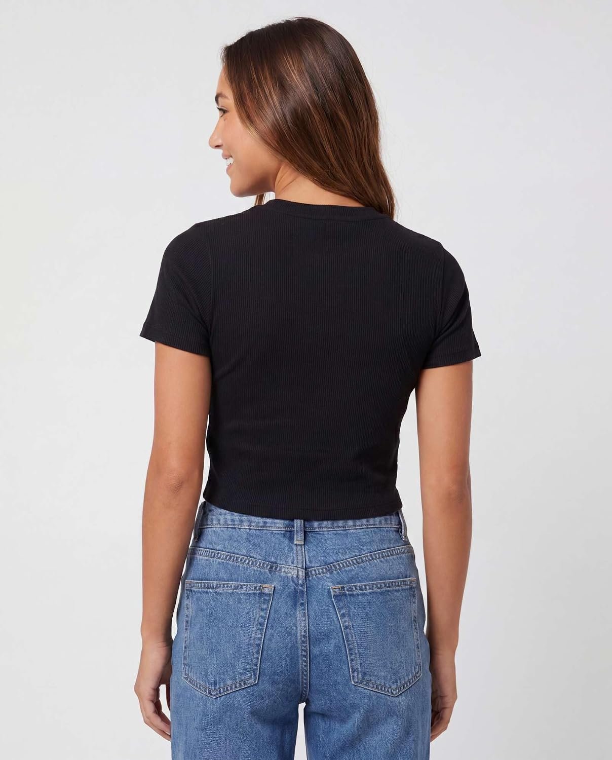 3-Pack Women’s Ribbed Cotton Cap-Sleeve Cropped T-Shirts, Crew-Neck Crop Tops, Casual Trendy Tees for Spring & Summer