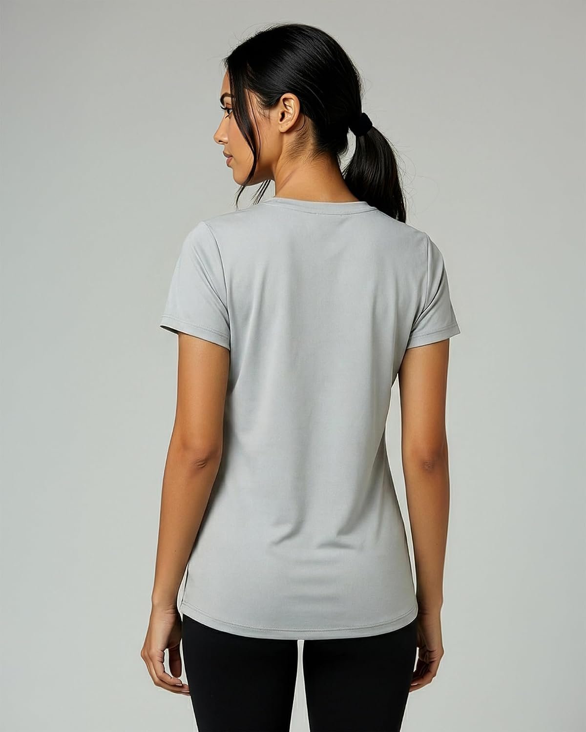 5-Pack Women’s Short-Sleeve V-Neck Dry-Fit Sport Tops, Sweat-Wicking Yoga & Training Tees, Available in Extended Plus Sizes