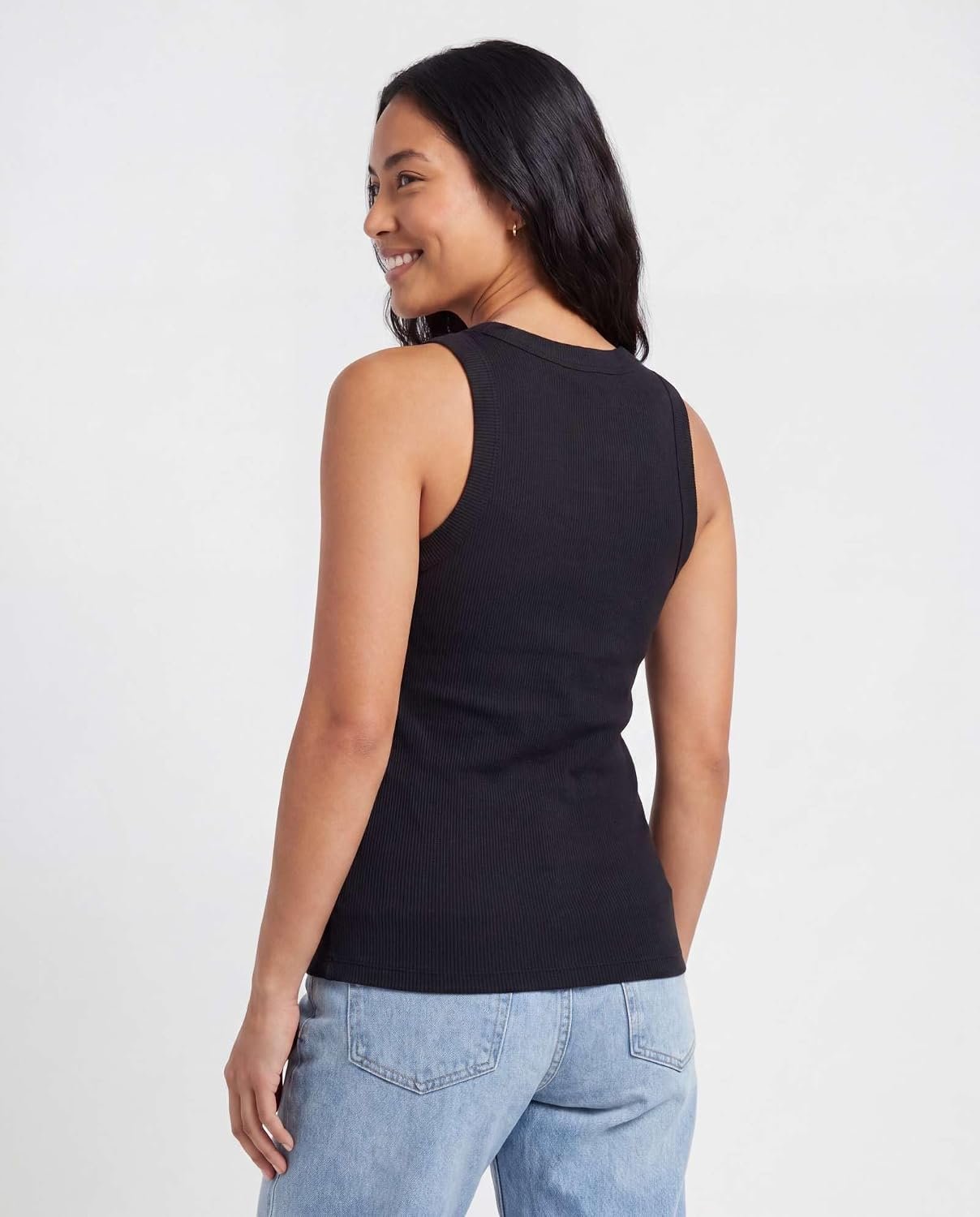 3-Pack Ladies Ribbed Cotton Crew-Neck Sleeveless Tank Tops, Flexible Basic Tees, Fashionable Casual Tops for Spring & Summer