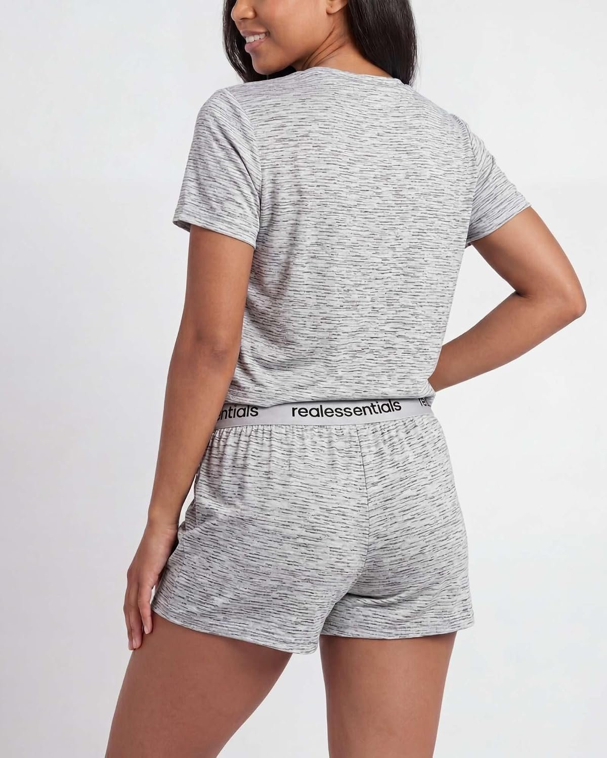 2-Pack Ladies Boxy-Style Short-Sleeve Sleep Set, Elastic Waist Sleep Shorts Included, Soft 2-Piece Lounge Night PJ Outfit